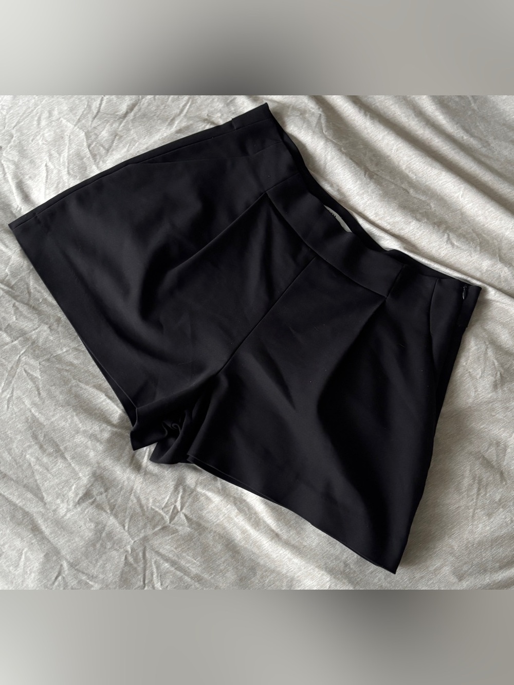 Zara Black High-Waist Tailored Shorts